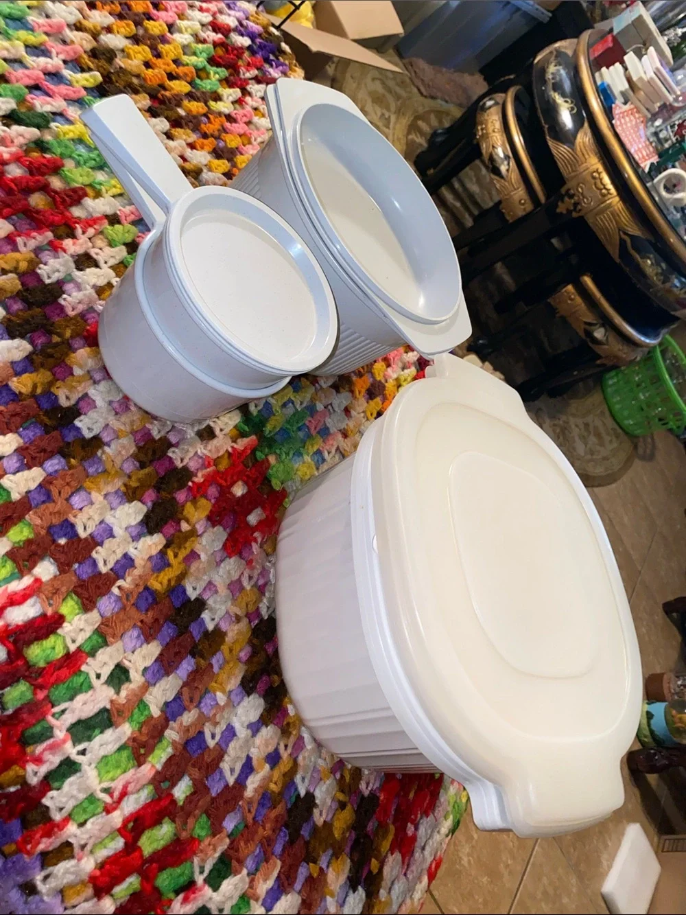 Vintage Nordic Ware & Rubber-ware White Multipiece Food Prep and Serving Set